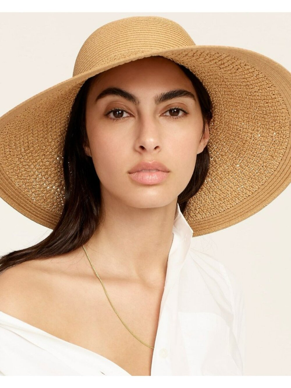 J. CREW Textured Summer Straw Hat in Dusty Dune Floppy Sun Hat EUC MSRP $69.50